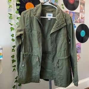 green utility jacket